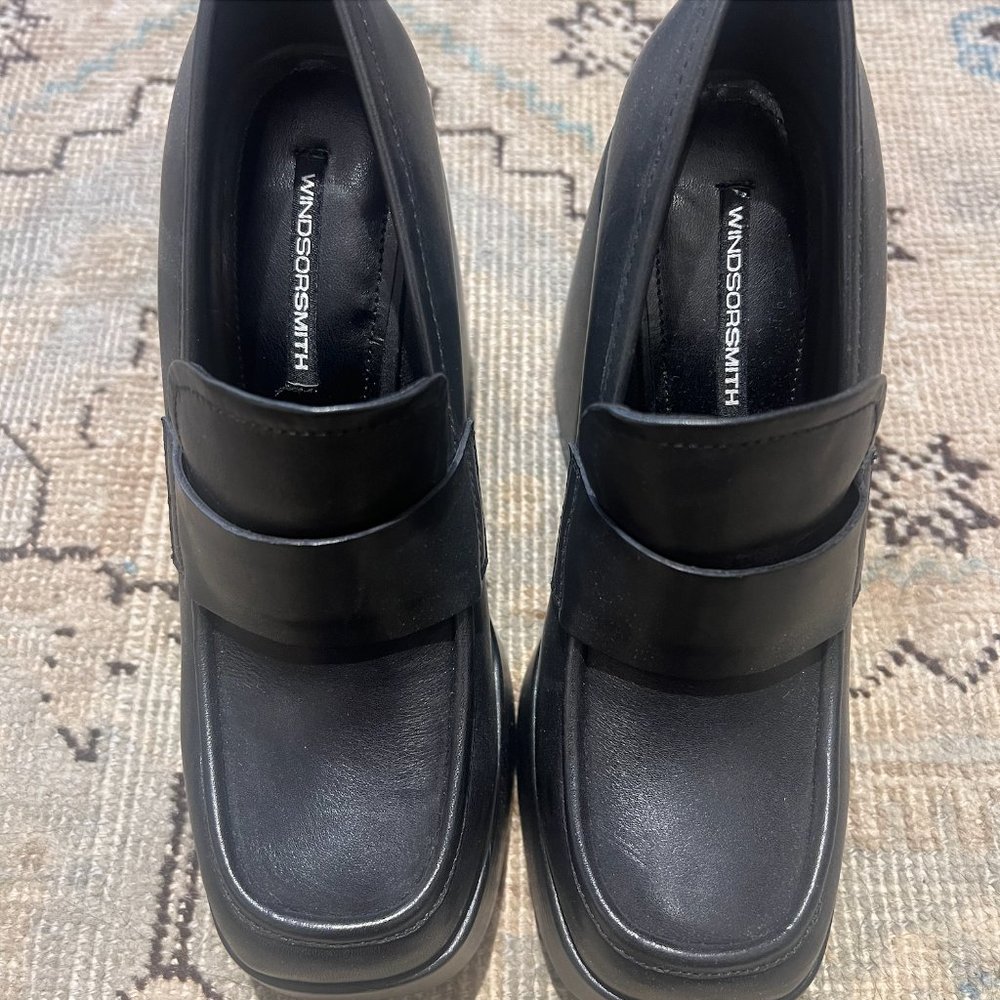 Windsor Smith Platform Loafers Black Size 6